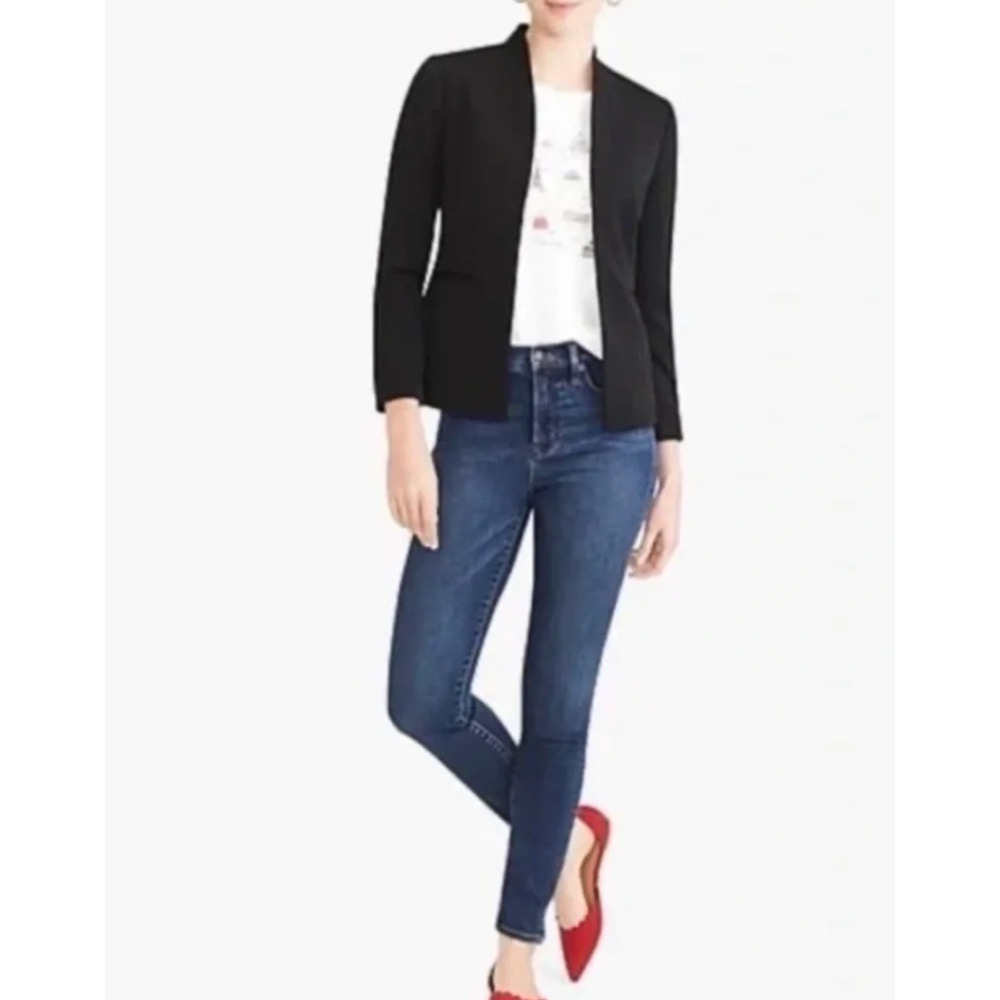 J. Crew Broadway Blazer Jacket Black AB452 Size 4 - Picture 3 of 11
